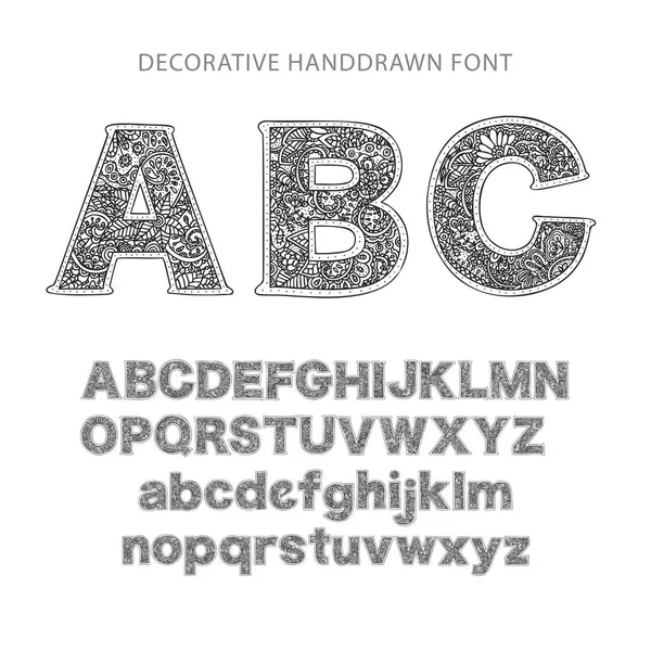 Sierlijke decoratieve vector lettertype. — Stockvector