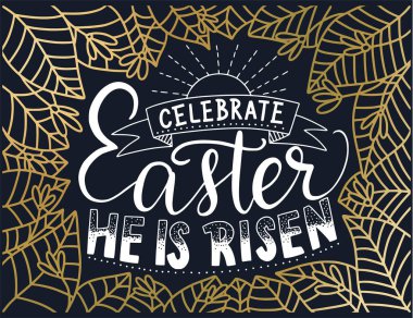 Paskalya vektör yazı kartı.