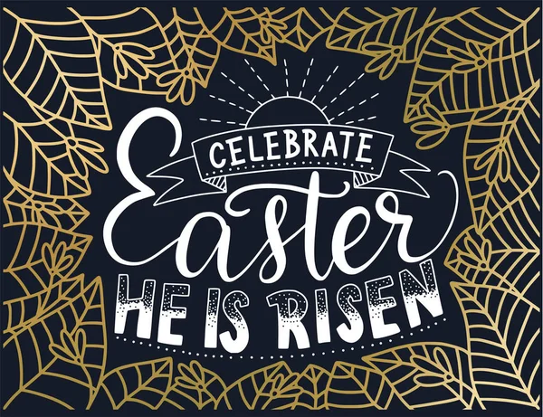 Easter vector lettering card. — Stock Vector