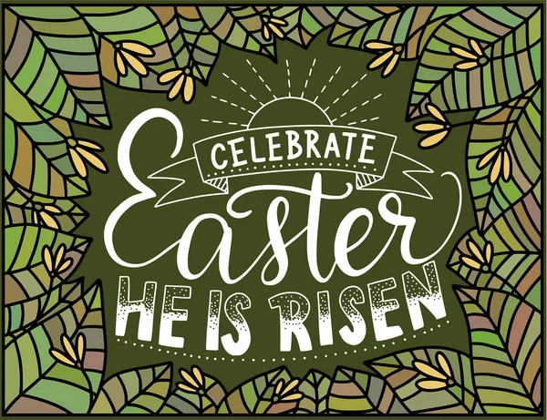 Easter vector lettering card. — Stock Vector