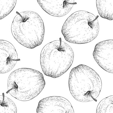 Vektör domates handdrawn Dikişsiz desen gravür tarzında.