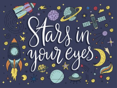 Handdrawn yazı alıntı gökada resimler.