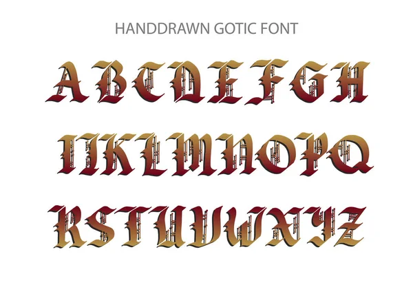 Blackletter gótico script dibujado a mano fuente . — Archivo Imágenes Vectoriales
