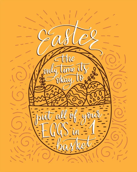 Easter vector lettering card. — Stock Vector