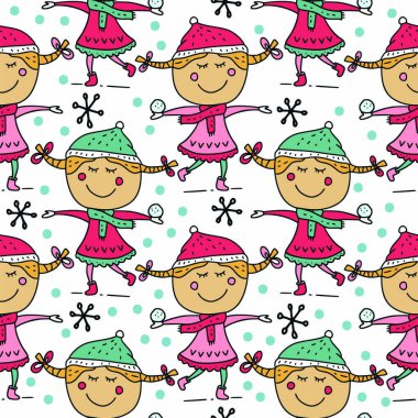 Kış sorunsuz vektör desen.