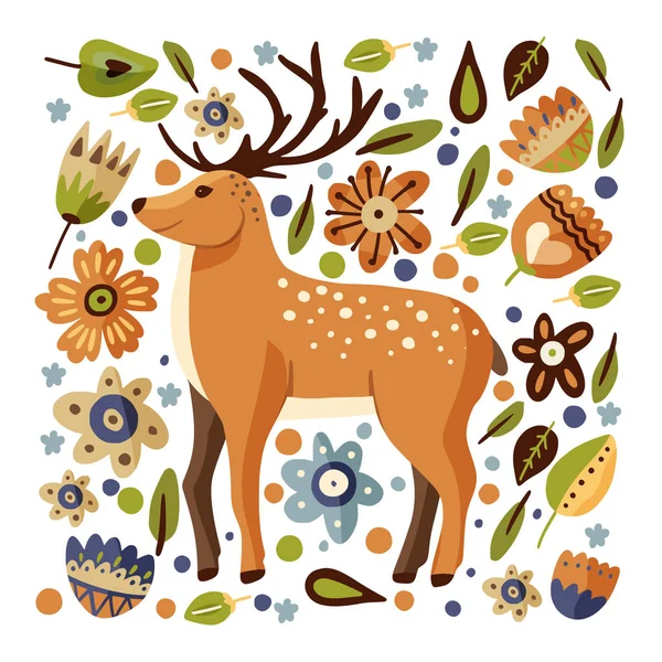 Cute cartoon vector deer. — Stock Vector
