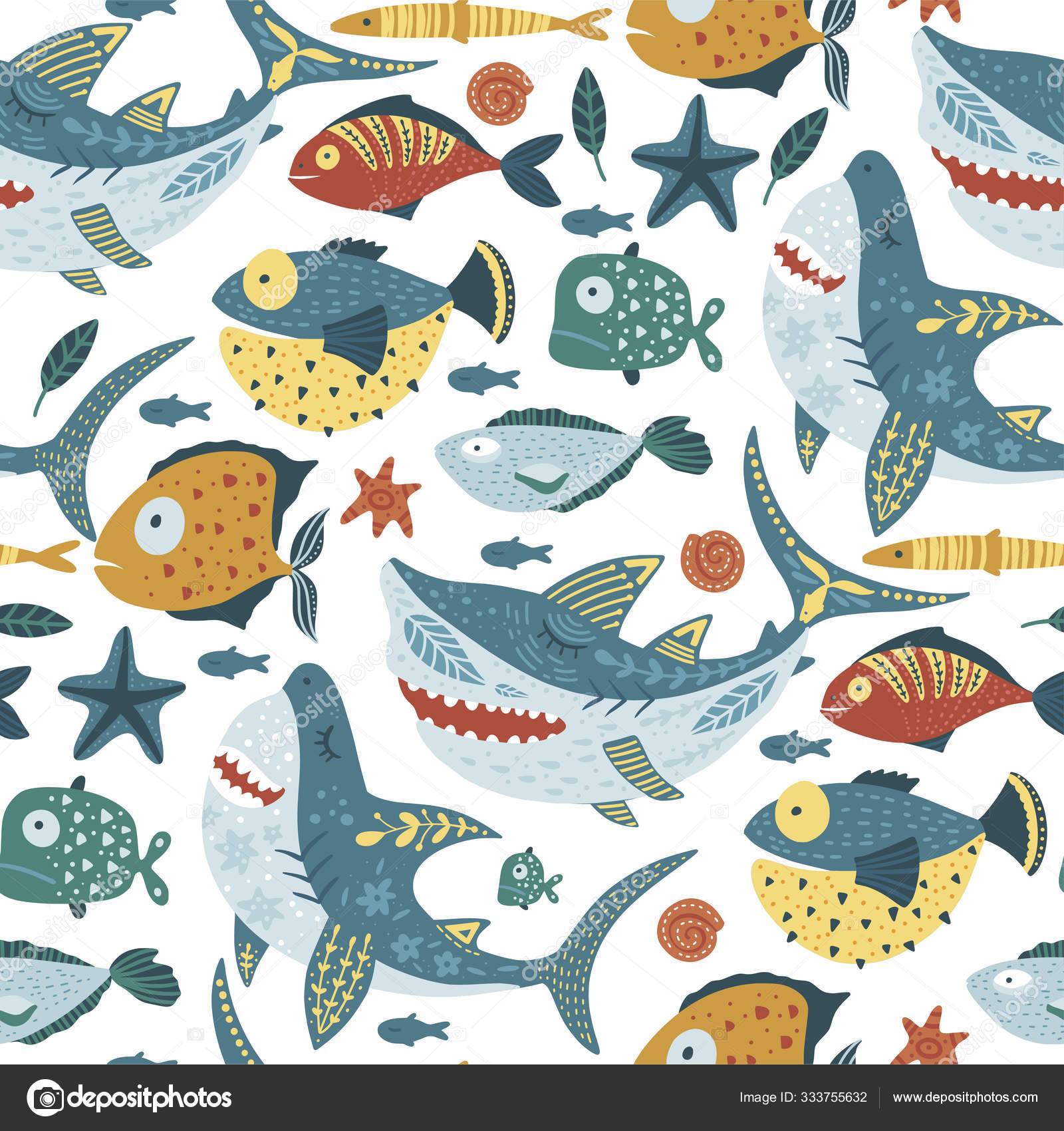 Modele Drole De Poisson Requin Image Vectorielle Par Trihubova Gmail Com C Illustration