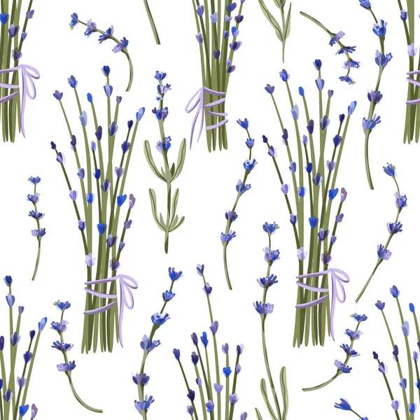 stock vector Provence lavender seamless vector pattern.