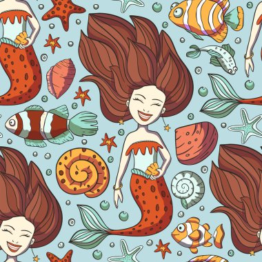 Şirin denizkızlarıyla kusursuz desen.