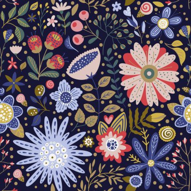 Kusursuz vektör çiçek deseni.