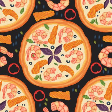 Pizza vektörü kusursuz desen.