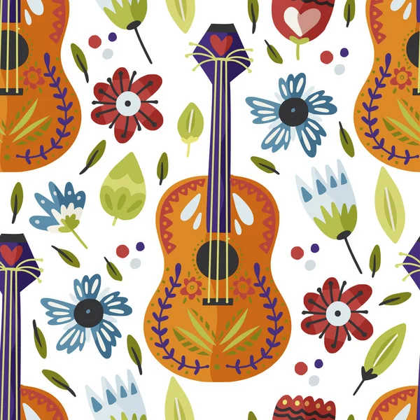 Guitarvector seamless pattern. — Stock Vector