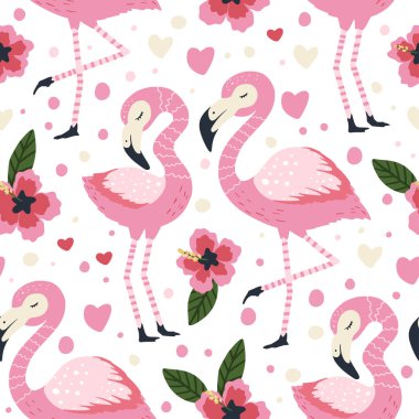 Flamingo vektörü pürüzsüz desen. 