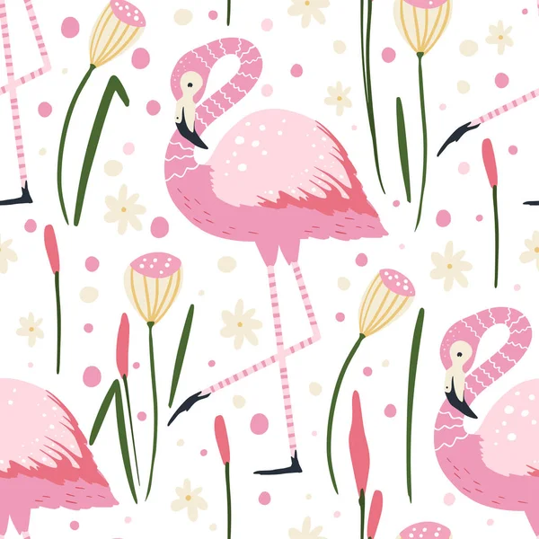 Padrão sem costura vetorial Flamingo . — Vetor de Stock