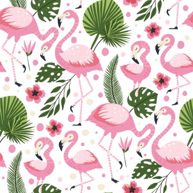 Flamingo vektörü pürüzsüz desen. 