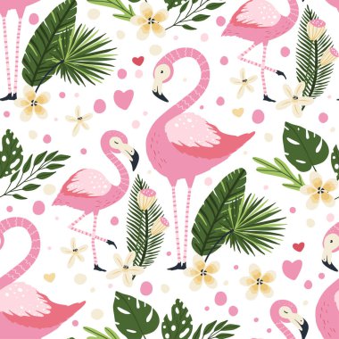 Flamingo vektörü pürüzsüz desen. 