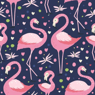 Flamingo vektörü pürüzsüz desen. 