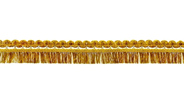 Fringe Golden Yellow Tassels Openwork Weaving Separate White Background Decor Stock Image