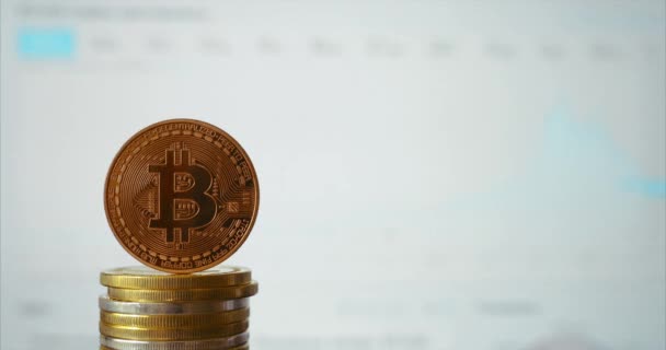 Bitcoin est le leader de la crypto-monnaie. Lieu de présentation du texte . — Video