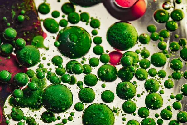 Abstrakt foto av gröna bubblor. Kreativ konst fotografi. — Stockfoto