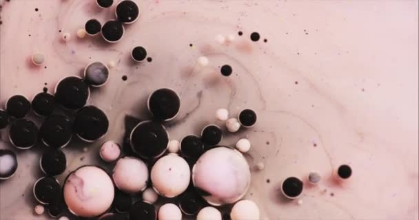 Art, milieux Textures. Vidéo macro abstraite de bulles colorées . — Video