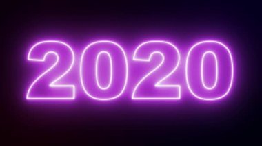Neon ışıklı 2020. Yeni on yıl. 
