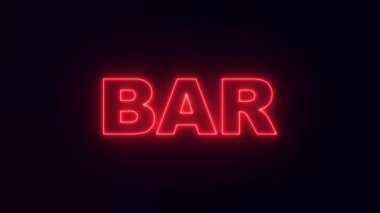 Gece lambası tabelası barı. çubuk neon metni.