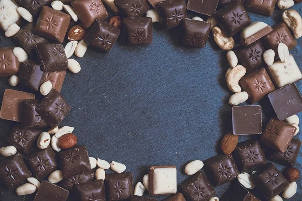 chokolate on granite background