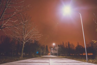 ışıkları ile gece park