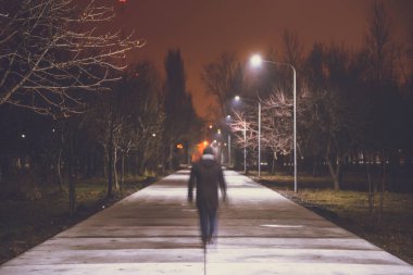 ışıkları ile gece park