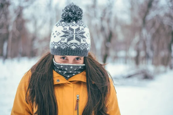 Hermoso retrato de invierno de mujer joven —  Fotos de Stock