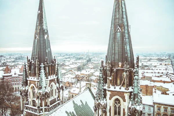 Eglise gothique dans la journée froide d'hiver — Photo