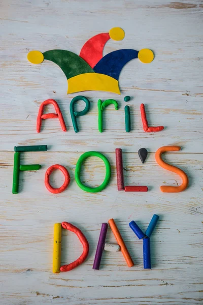 April Fools Day texte fait avec de la plasticine — Photo