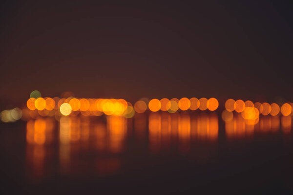 Abstract golden bokeh background light blury background, river light
