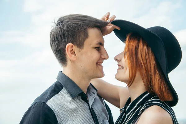 Close-up van paar portret — Stockfoto