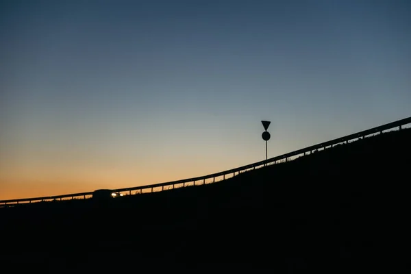 Západ slunce na dálnici — Stock fotografie