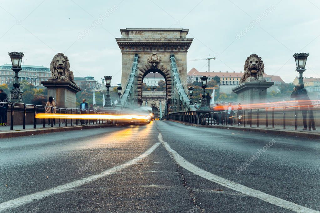 old european bridge photo with long exposure