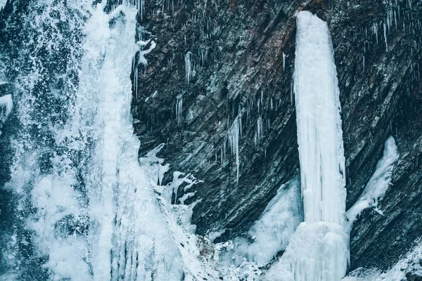 Winter frozen waterfall close up — Stock Photo, Image