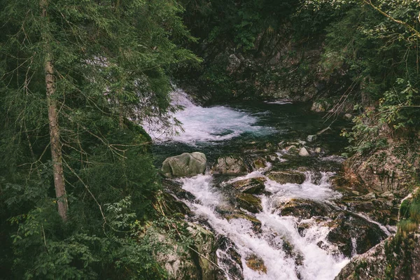 Pohled na vodopád v lese — Stock fotografie