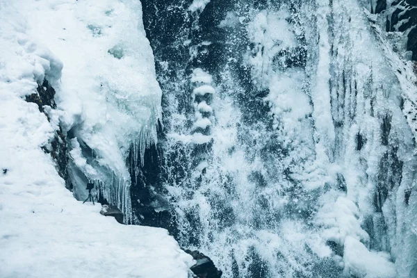 Winter frozen waterfall close up — Stock Photo, Image