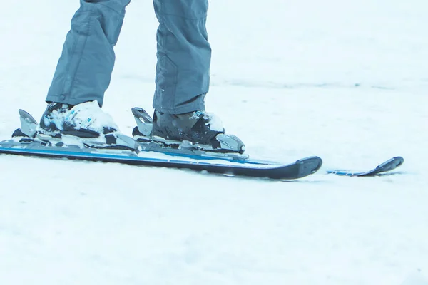 Ski track close up. winter sport activities — 스톡 사진