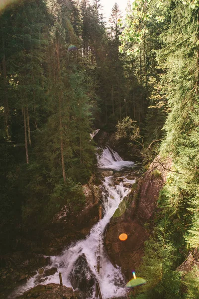 Vista da cachoeira na floresta — Fotografia de Stock