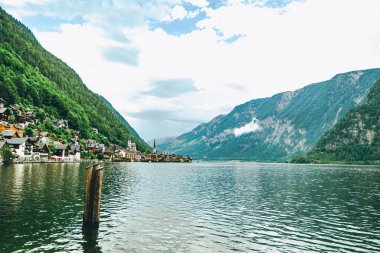 avusturya alpleri hallstatt şehrin manzara görünümü