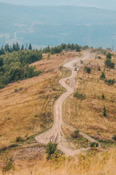 Road Car Travel Mountains Peak Autumn Season Road Trip — Stock Photo, Image