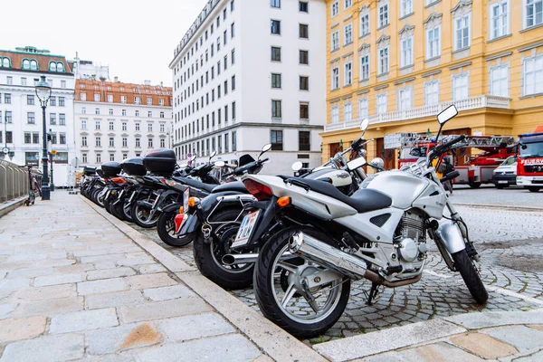 Βιέννη Αυστρία Μαΐου 2019 Θέα Σημεία Στάθμευσης Μοτοσικλετών Πόλης Vienna — Φωτογραφία Αρχείου