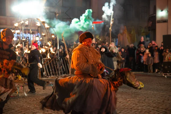 Lviv Oekraïne December 2017 Kerstspel Van Geboorte Van Christus Buiten — Stockfoto