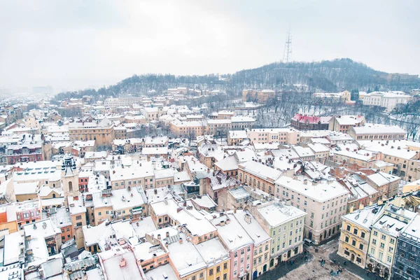 Vista Del Paisaje Urbano Vieja Ciudad Europea Invierno Arquitectura — Foto de Stock