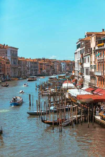 Veneza Itália Maio 2019 Gôndolas Grande Canal Itália Hora Verão — Fotografia de Stock