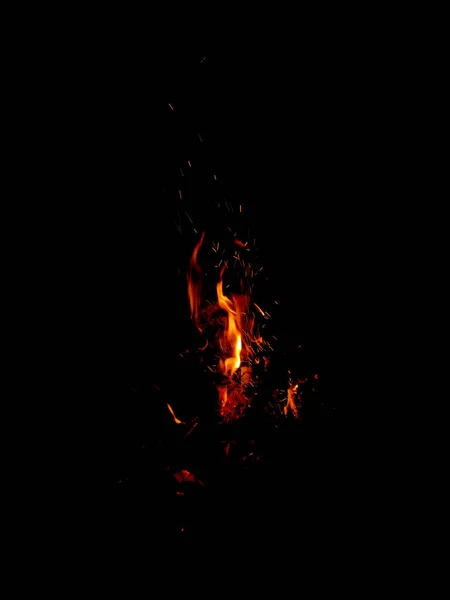 Llama Fuego Aislada Recursos Gráficos Diseño Negro —  Fotos de Stock