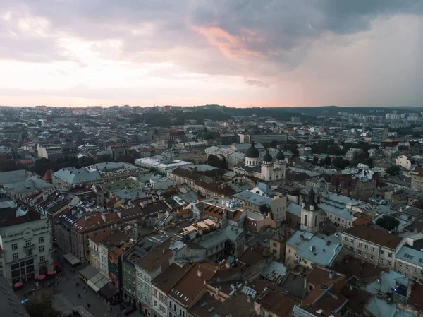 우크라이나 도시의 상공에 리비우 — 스톡 사진